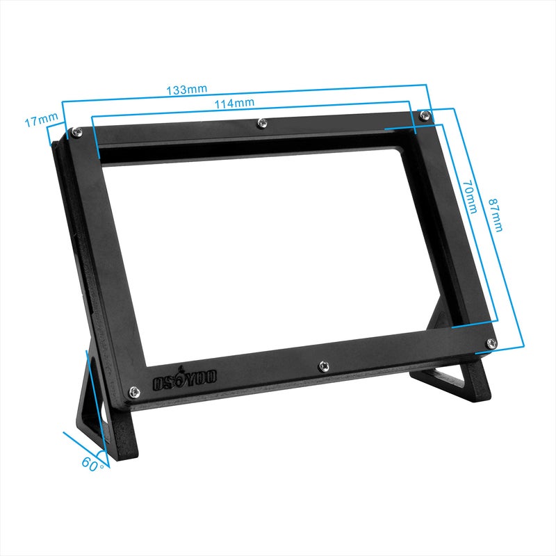 OSOYOO Protective Case Stand Holder for OSOYOO 5 Inch DSI Touch Screen LCD Display Compatible with Raspberry Pi 5 4 3 3B+ 2 - Image 2